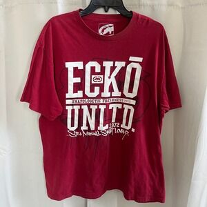 Vtg Echo Unltd Shirt Size XL Red Y2K Grunge 90s Hip Hop Streetwear Skater 16761
